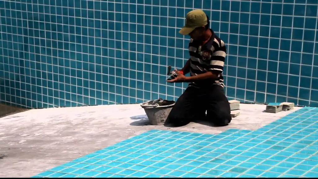 Tiling A Swimming Pool In Mosaic Tiles